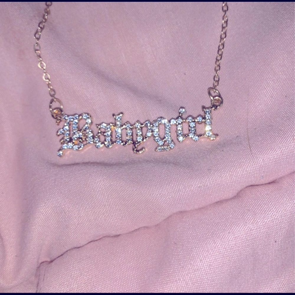 Babygirl necklace with diamonds.